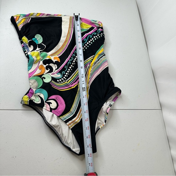 Trina Turk BIG SUR Bandeau One-Piece Swimsuit Size 4 Psychedelic Print Beach - Picture 15 of 15